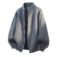 Men's autumn and winter new fashion stand up collar sweater cardigan knitted jac