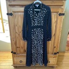 Chelsea28 Dress Long Sleeve Maxi Tie Neck Sheer Sleeves Lined Women's Small