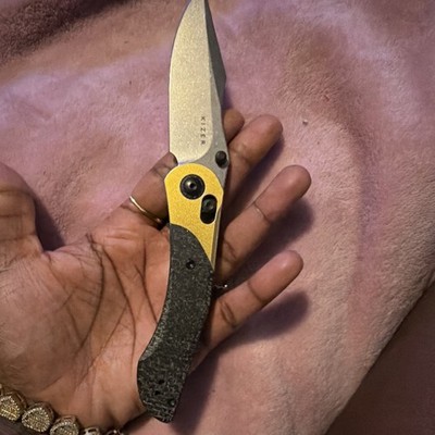 Kizer Original Pocketknife Button Lock Manual Drop Point Plain Edge Black/Gold