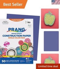 50 Sheets Blue Construction Paper, 9" x 12", Smooth Finish for Creative Projects