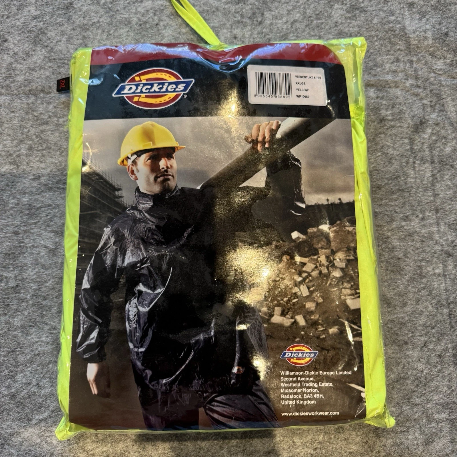 Dickies Waterproof Rain Suit Yellow Jacket Trousers Set XXL High Vis Workwear