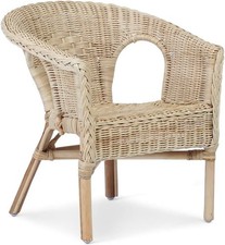 Kids Rattan Wicker Chair Natural Cane Toddler Nursery Bedroom Seat