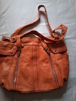 Womans bag B MAKOWSKY Coral orange. Genuine  Leather