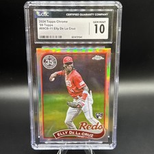 2024 Topps Chrome Elly De La Cruz RC 1989 Topps #11 Reds Gem Mint Gem-Mint 10