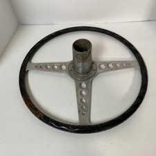 Vintage Jaguar Xke Wood Steering Wheel Three Spoke Wood Wrap In Black Tape