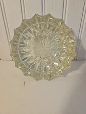 Vintage Clear Glass Cigarette/ Cigar Ashtray/ Trinket Dish Starburst Pattern 