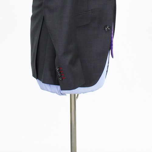 NEW Bespoke Skinny 33R 26 Gray Solid Wool Full Canvas 2-Button Full Suit - Picture 8 of 13