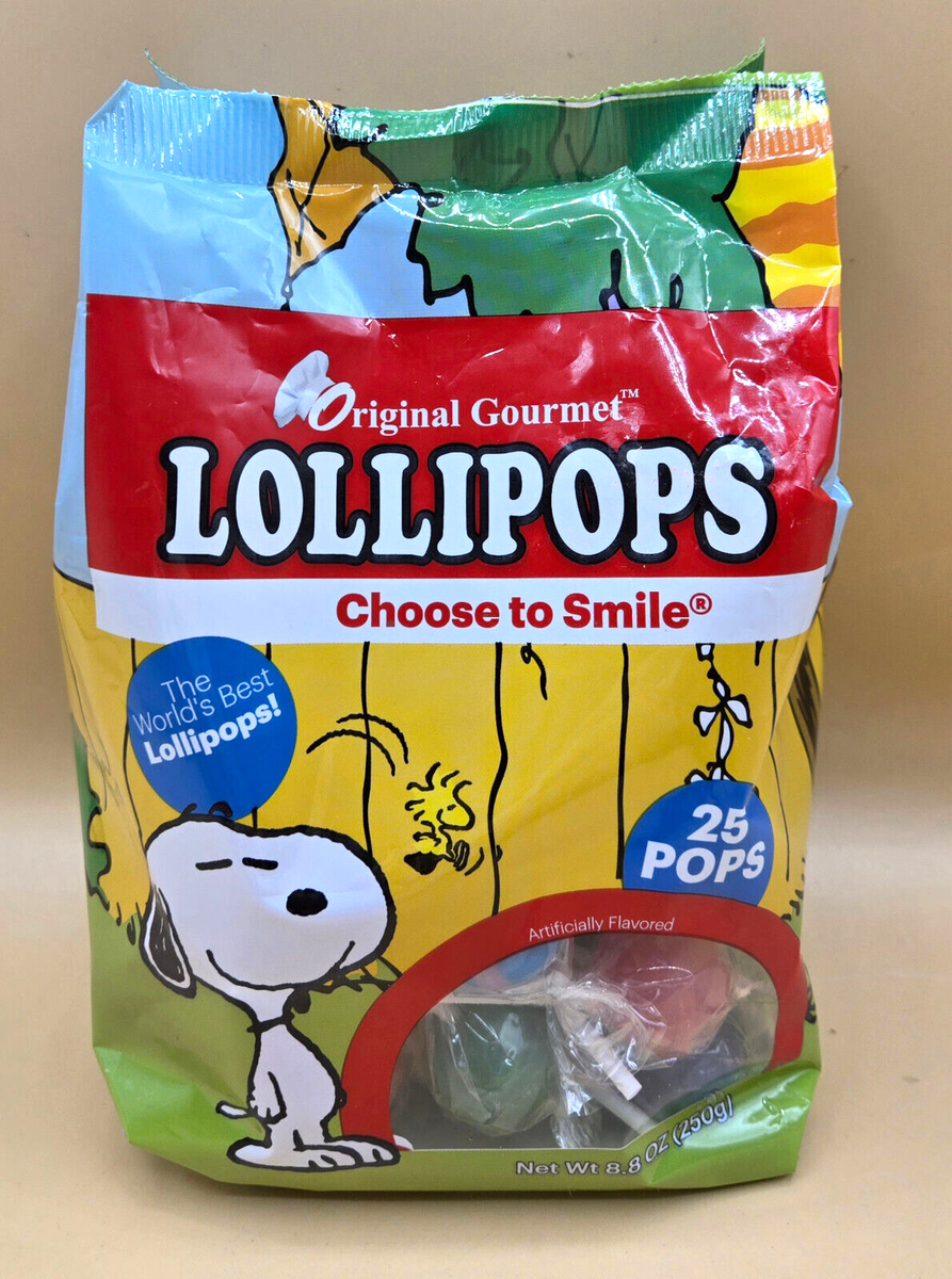 Original Gourmet PEANUTS SNOOPY Lollipops, 25 Pops, Exp 4/3/26