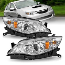 For 2008-2011 Subaru Impreza Outback Sport WRX Chrome Headlights Headlamps LH+RH