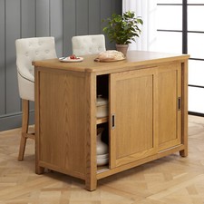 Kitchen Island Scoop Linen Bar Stools x 2 Cotswold Rustic Smoked Oak Two Seater
