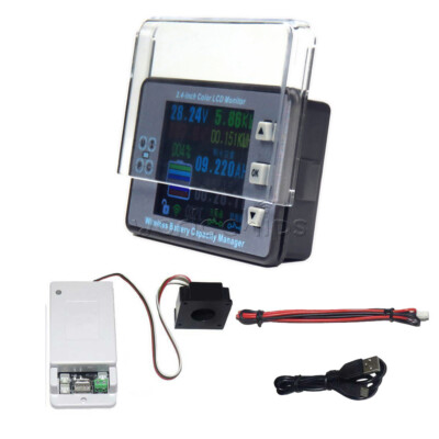 DC 8-120V 300A VAC8810F Wireless Voltage Ammeter Coulomb Capacity Counter New