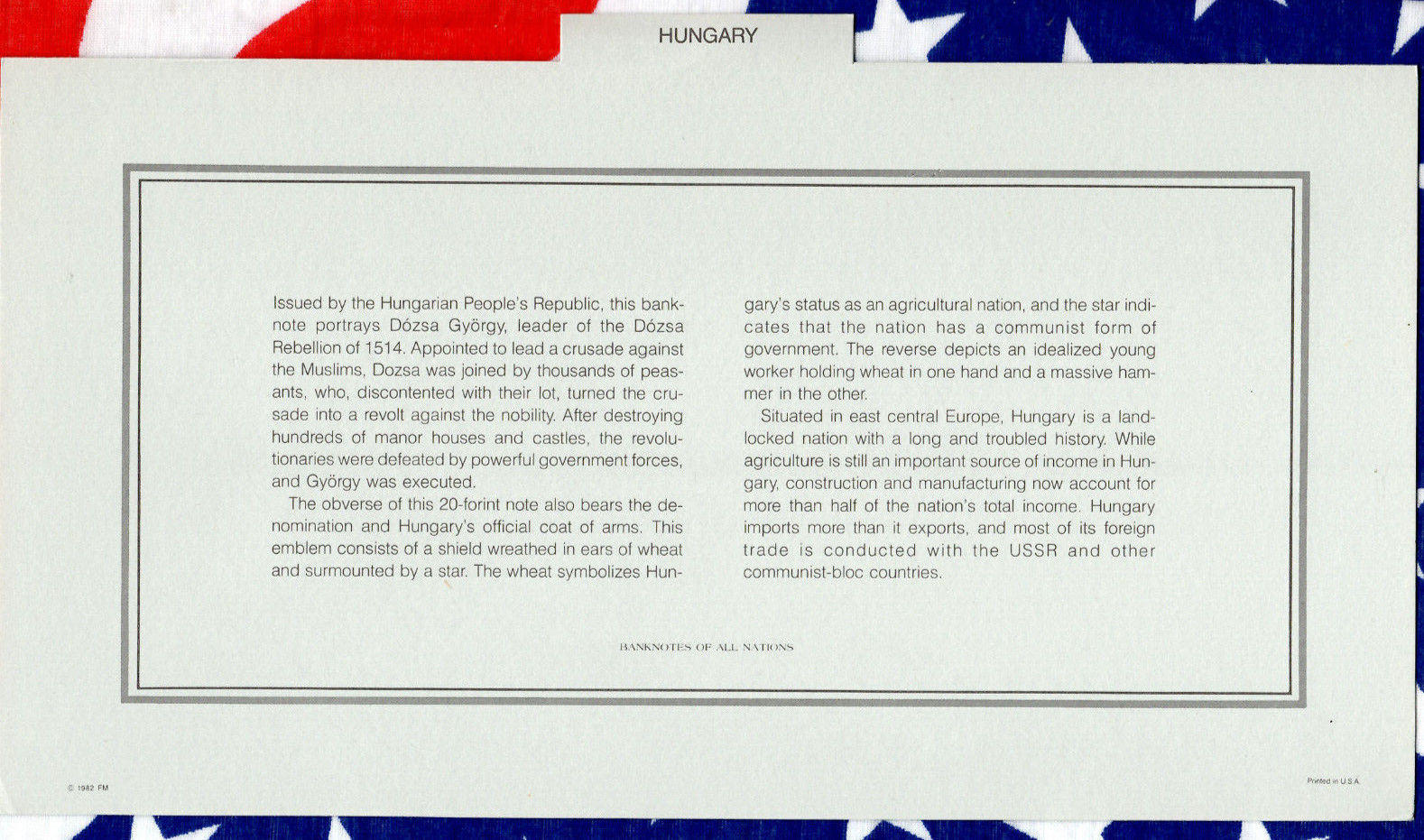Banknotes of All Nations Hungary 20 Forint 1975 P-169f UNC C163 167732