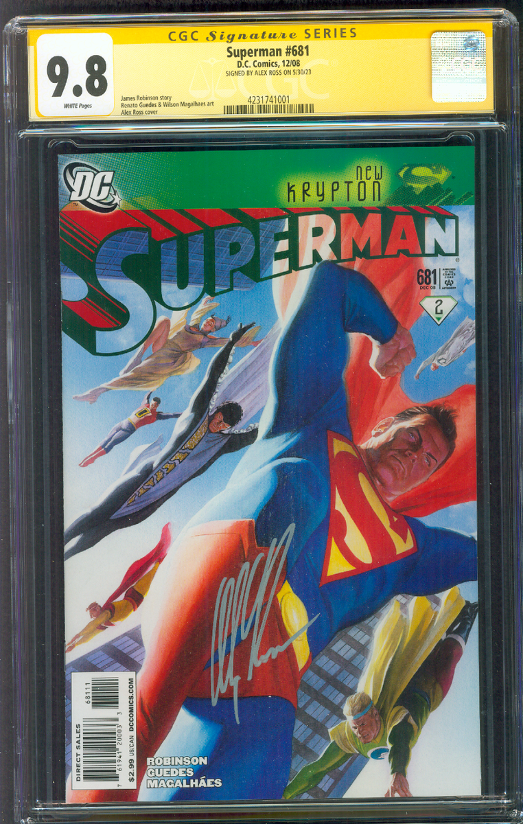 Superman 681 CGC SS 9.8 Alex Ross Signed Cover 12/08 | eBay