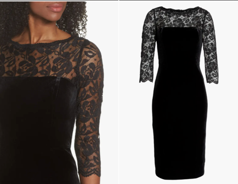 lace & velvet sheath dress eliza j Eliza J Lace Velvet Sheath Dress, $138 | Nordstrom