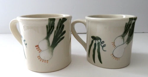 Hartstone Pottery Farmers Market Cup Mug Beets Bell Pepper Onions Peas 1982 VTG