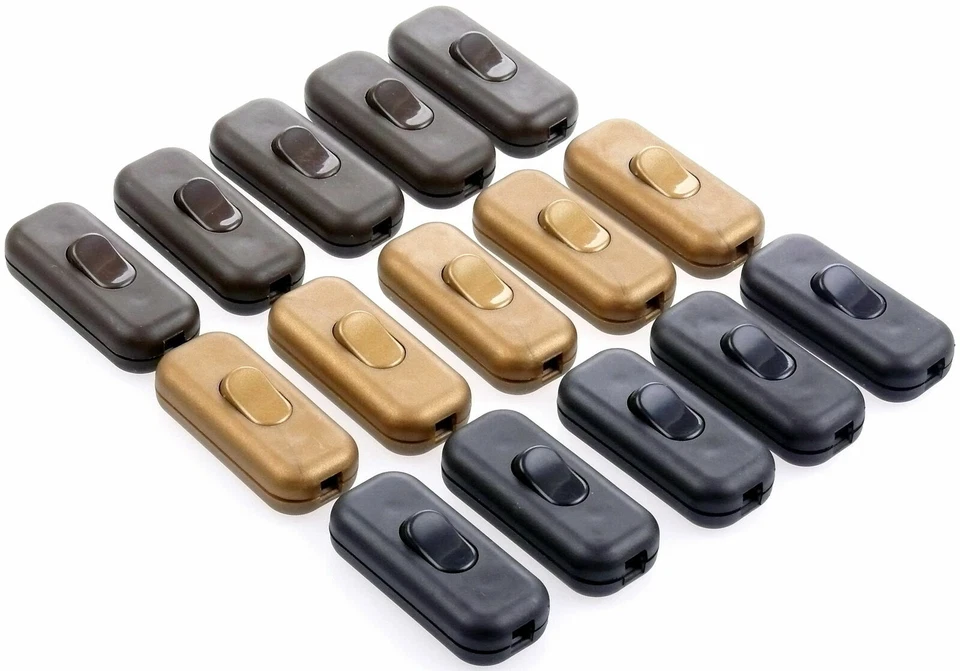 MAXGO Schnurschalter Lampen Schalter Ein / Aus Schnurzwischenschalter Kabel 3-adrig