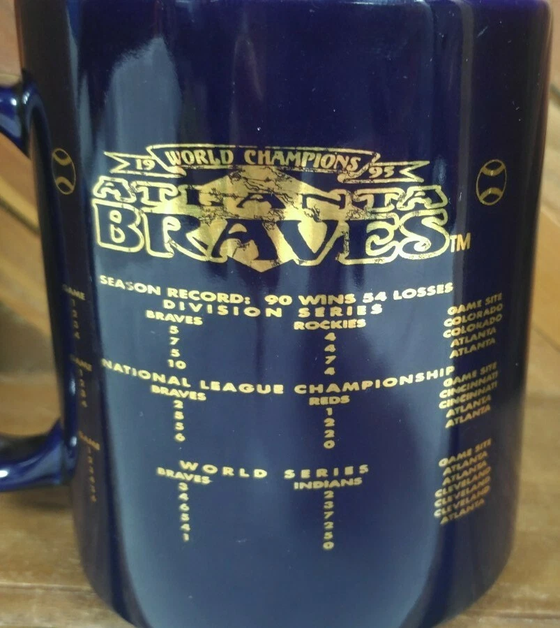 Atlanta Braves 1995 World Series MLB Baseball Champions Gold Print Coffee  Mug | eBay