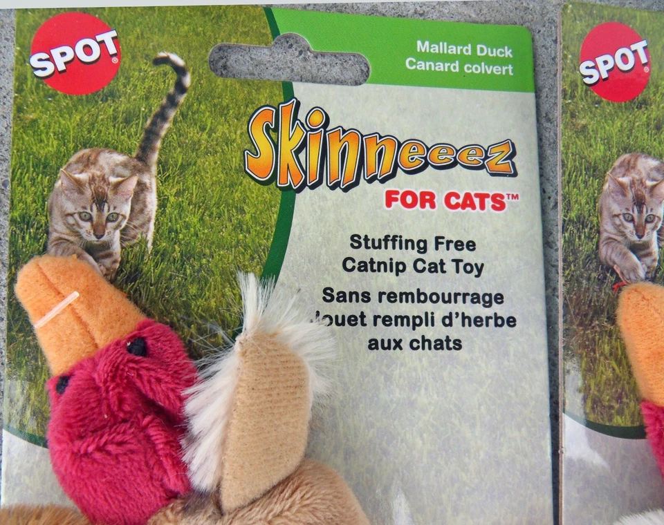 3 New Spot Skinneeez Stuffing Free & Catnip Filled Cat Toy- Mallard Duck - Image 3 of 4