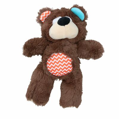 Super Tough Plush Bear Dog Toy With Squeak 26cm/10
