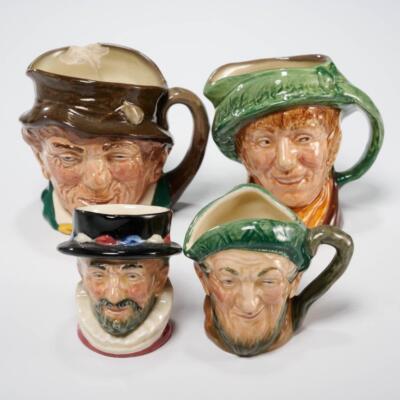Royal Doulton Paddy Beefeater Arriet Auld Mac Toby Character Mugs Jugs 4pc Lot
