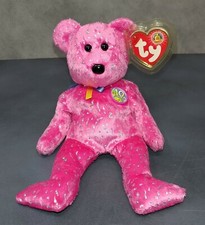 TY Beanie Baby of the Month DECADE Pink Bear Mint & Tag Protector Smoke Free