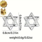 925 Sterling Silver Simple And Dainty Star Of David Stud Earrings! — photo 4