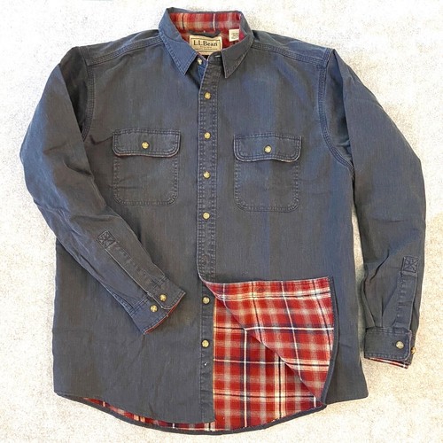 LL Bean Denim Flannel Lined Hurricane 