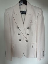 Barely Worn.balmain Women’s Pink/silver Fitted Blazer Jacket.sz 38(fits Uk 8).