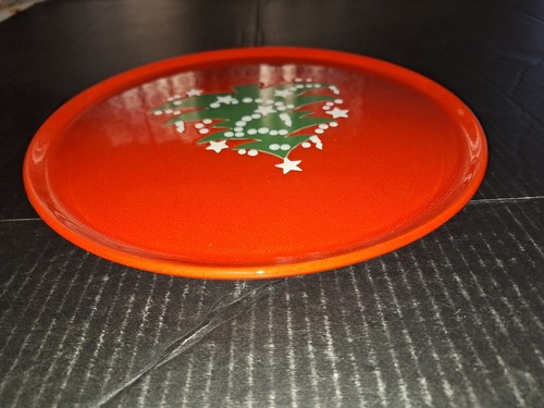 Waechtersbach Cake Plate Red Christmas Tree Serving Platter 12" Round W. Germany - Picture 9 of 12
