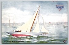 Yachting A Stiff Breeze American Tuck Oilette British Sports Postcard B45