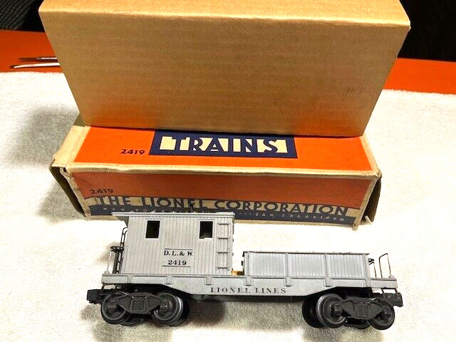 EARLY LIONEL 2419 DL&W WORK CABOOSE, VG Condition with original box and repo lin