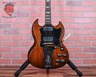 Stocking!Electric guitar see thru wood grain brown color chrome parts with long