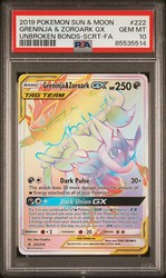 Greninja & Zoroark GX 222/214 Secret Rare Holo Unbroken Bonds