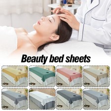 Salon Beauty Bed Sheets with Face Hole Spa Massage Table Covers Face Towels Set