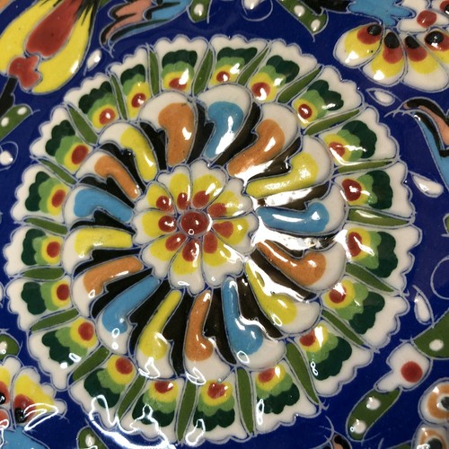 BODRUM TURKEY tourist souvenir memory ceramic plates x2 very colourful handmade - Bild 7 von 15