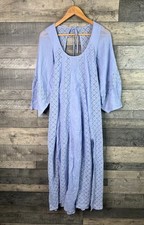 Free People Starlight Maxi Dress Size XS Blue Boho Lace Long Flowy Lace