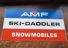 Vintage AMF Ski Daddler Snowmobiles  Sticker Decal 6x11 Nice