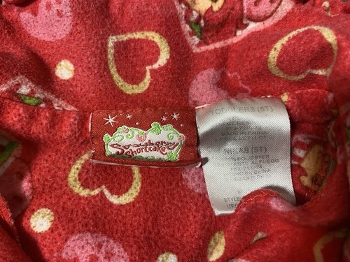 Strawberry Shortcake Fleece Button Up Pajama Top 5T - Picture 4 of 7