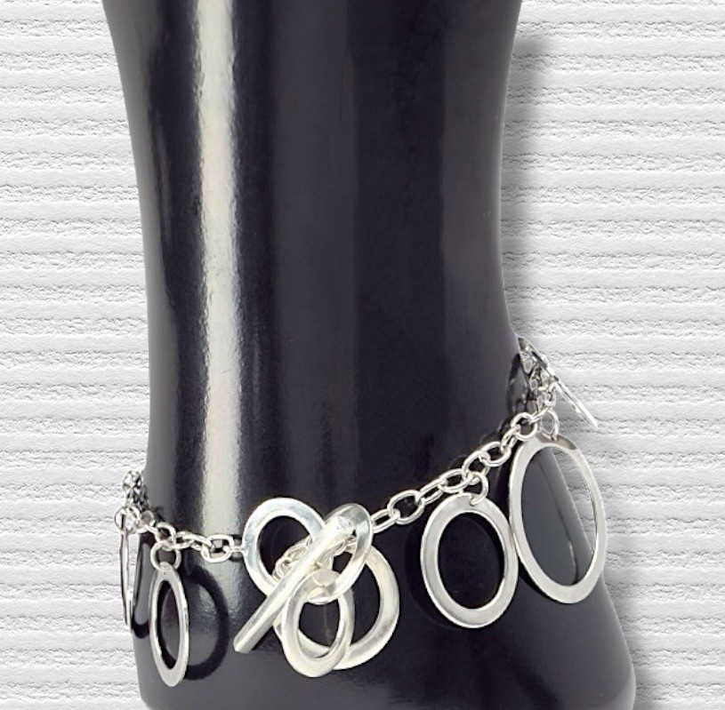 Sterling Silver Multi Size Dangle Circle Bubble T… - image 1