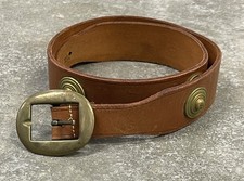 VTG Banana Republic Brown Studded Leather Belt Made in England Size 30-33