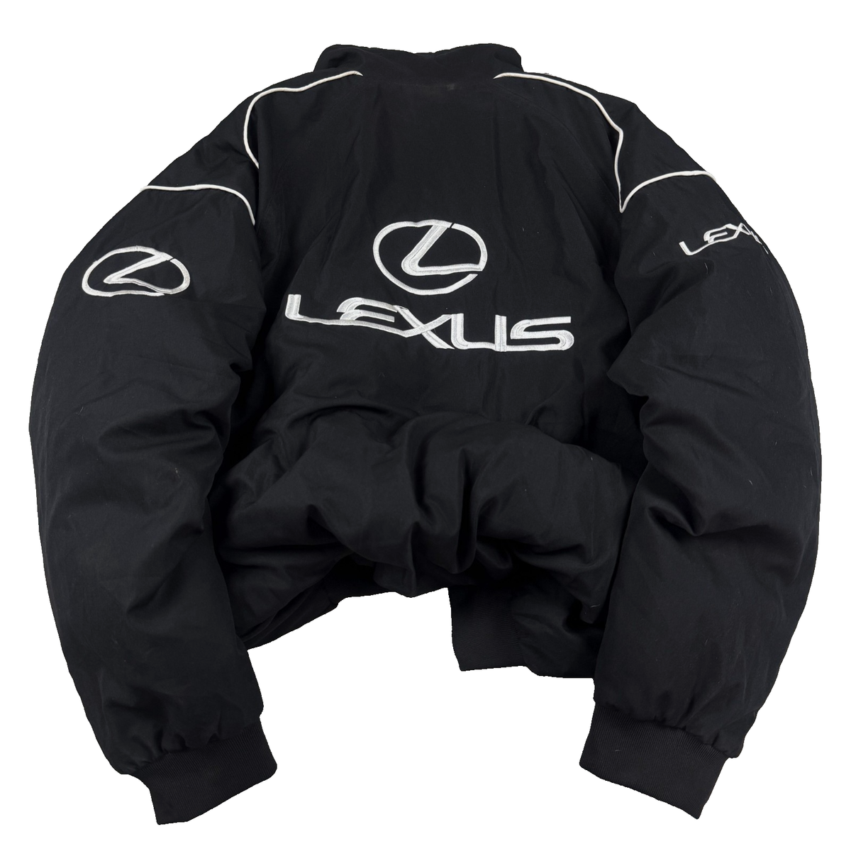 LEXUS Racing レーシングジャケット XL Lexus Racing Puffer Jacket Black Embroidered Motorsport Streetwear