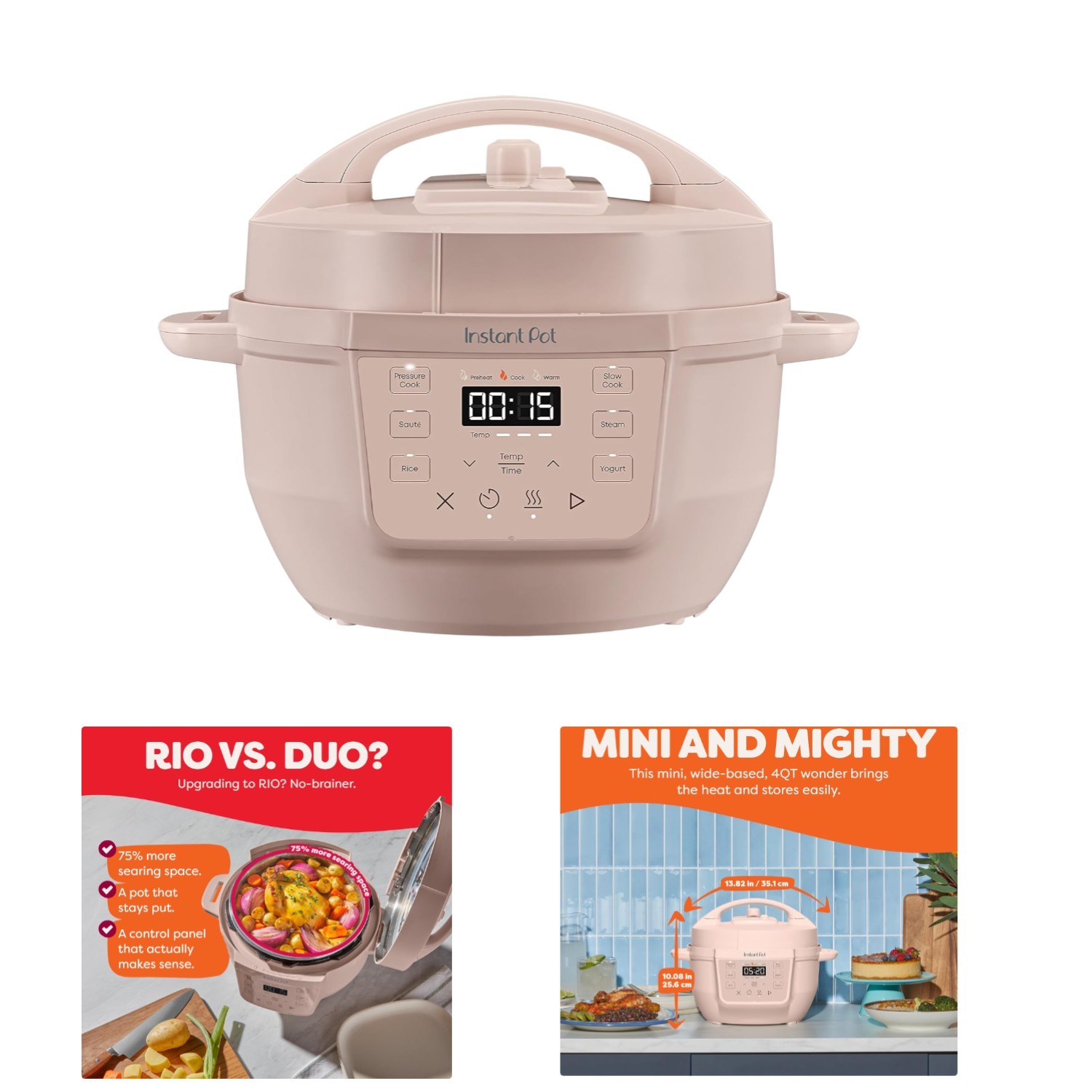 4QT RIO Mini 7-in-1 Multi-Cooker in Rosewater - Versatile Co