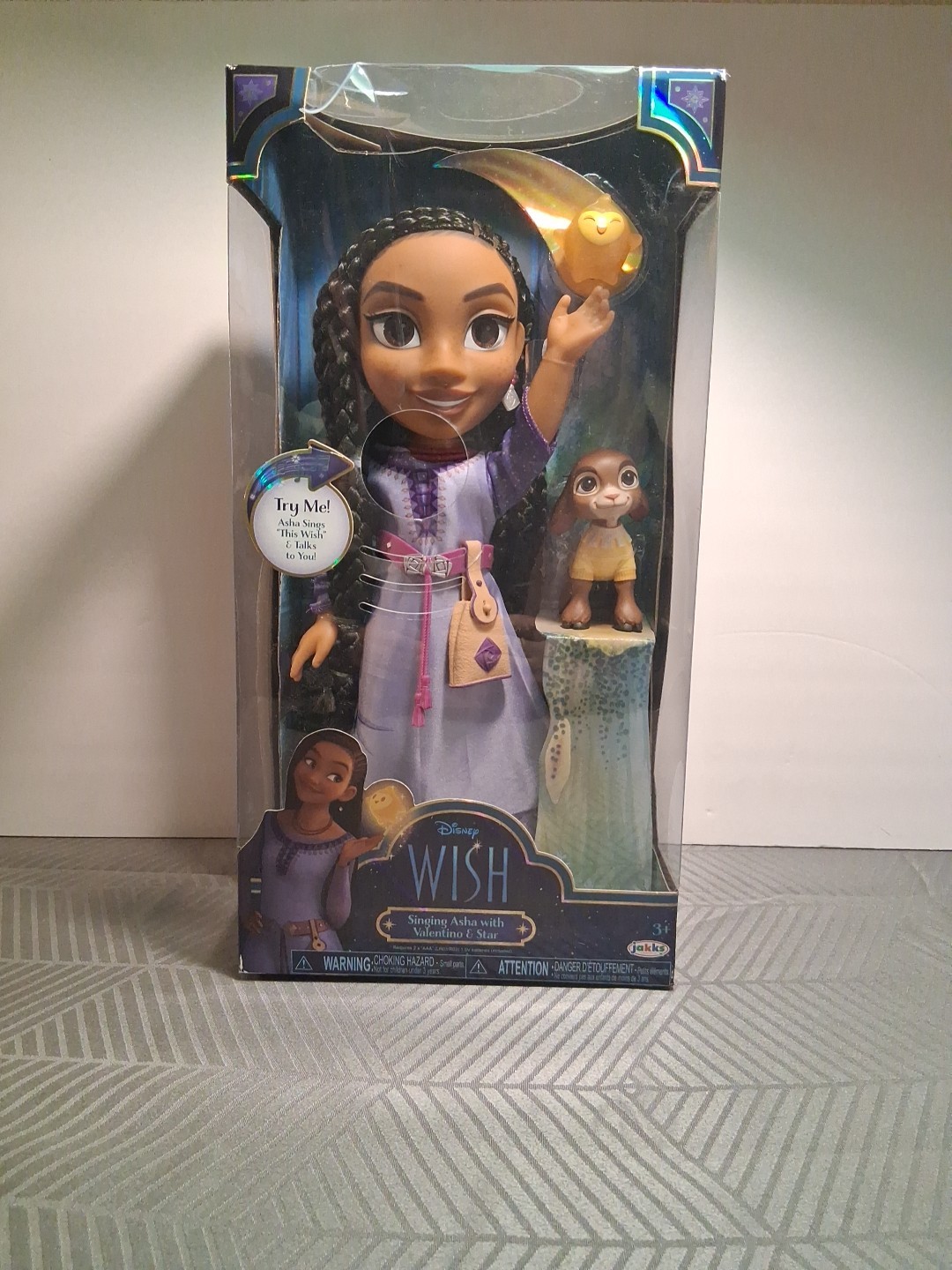 Disney Wish Singing Asha 14" Doll with Valentino & Star Figures 20 Phrases Talks