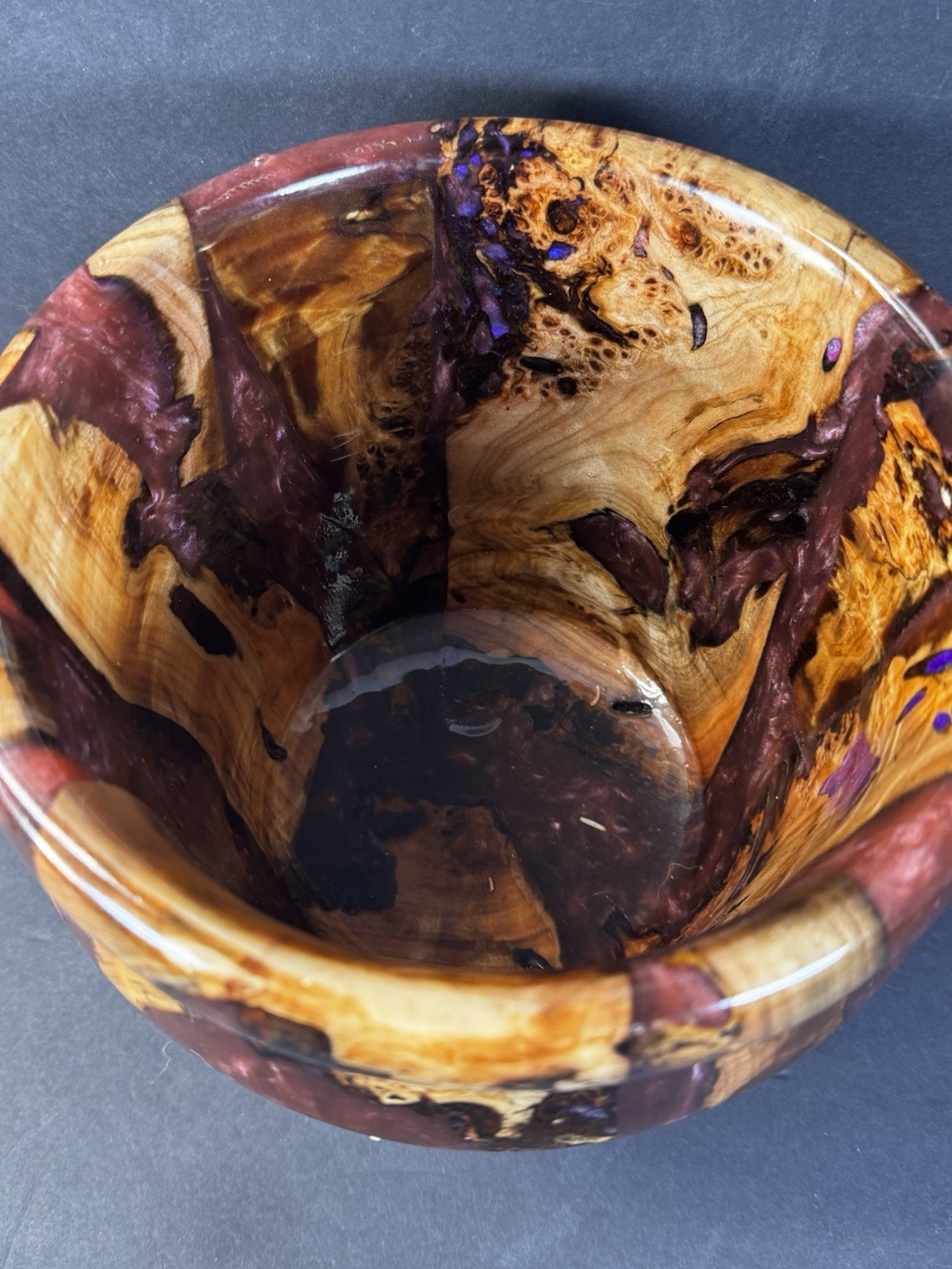 Handmade Pecan Wood and Resin Bowl Decorative Unique