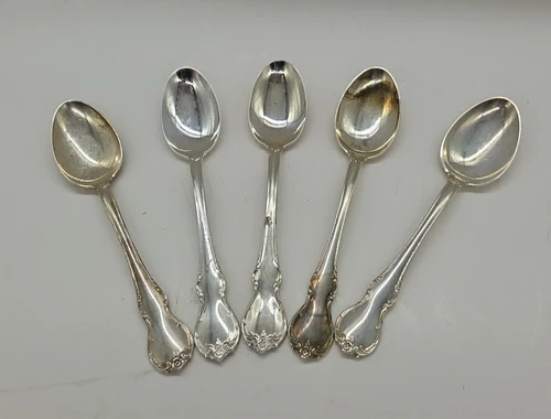 Towle French Provincial Lot Of 5 Teaspoons Sterling 152 Grams Scrap Or Use