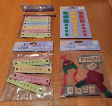 Joann Craft Essentials Embellishments Winter Family Scrapbook Stickers Lot of 4