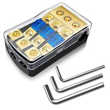 Mini ANL Fuse Holder, Copper 0/2/4 Gauge to 4/6/8 Gauge 60 Amp Fuse 3 Way