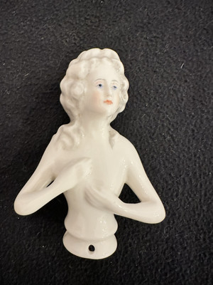 Vintage Porcelain Half Doll Marie Antoinette Style - Pincushion Doll Victorian