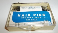 Vtg Box The Star Pin Co. DeLong Rounded Ends Invisible Hair Pins Shelton Conn.