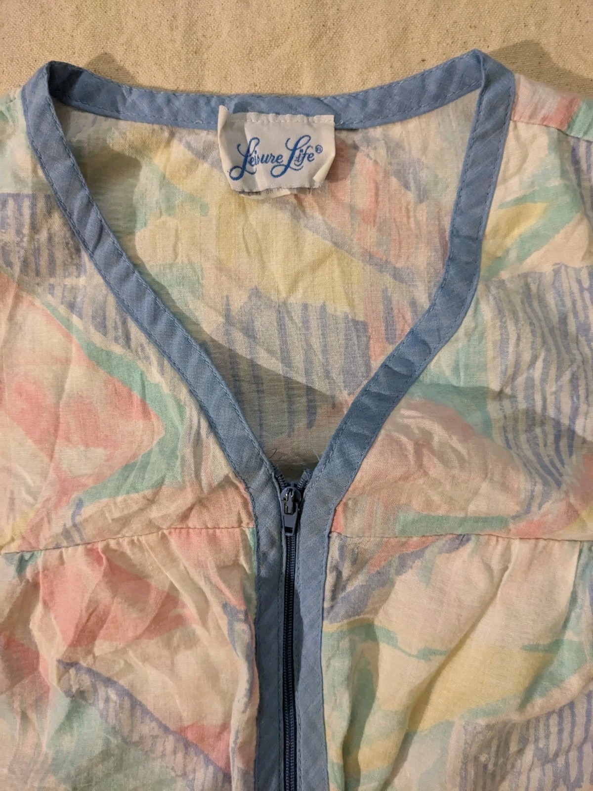 Vintage snap front robe housecoat duster Cottagec… - image 3